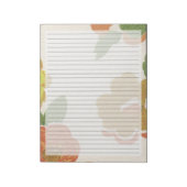 Brede Ruled Retro Flowers Mid Century  Notitieblok (Linkerzijde)