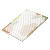 Brede Ruled Retro Flowers Mid Century  Notitieblok (Schuin)