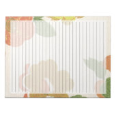 Brede Ruled Retro Flowers Mid Century  Notitieblok (Voorkant)