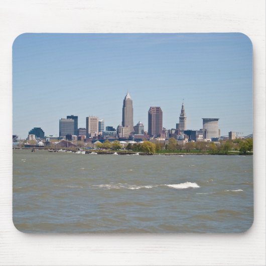 Brede Shot Cleveland Skyline Muismat (Voorkant)