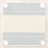 Brede sportieve gouden tan racestrepen op zwart glazen onderzetter (Achterkant)