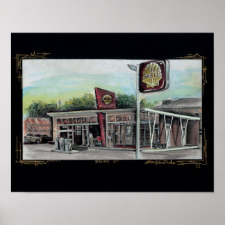 Brede St Shell Station Poster