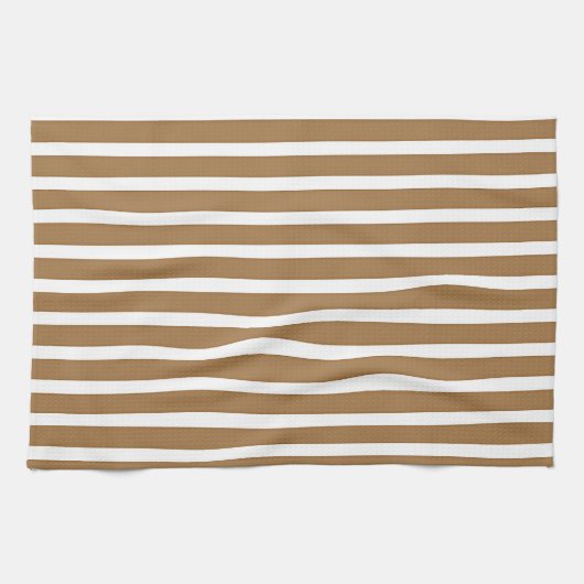 Brede Strepen Bruin Theedoek (Horizontaal)