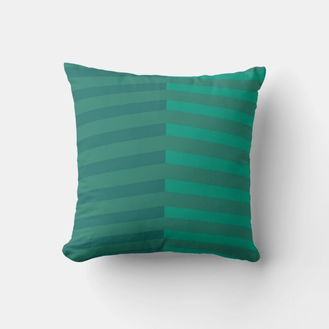 Brede strepen in blauw patroonpatroon kussen (Voorkant)