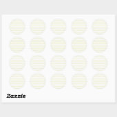 Brede strepen - wit en beige ronde sticker (Vel)