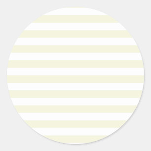 Brede strepen - wit en beige ronde sticker