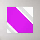 Brede Tropische Roze Grijs Racing Stripes op Wit Canvas Afdruk (Voorkant)