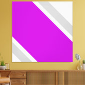 Brede Tropische Roze Grijs Racing Stripes op Wit Canvas Afdruk (Insitu (Woonkamer))