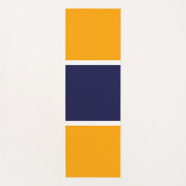 Brede Vetgedrukte Marine Blauw Gouden Gele Kleur B Yogamat