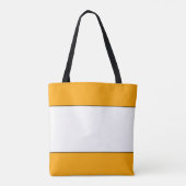 Brede witte middenstreep op zonnig goudgeel tote bag (Achterkant)