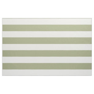 Brede witte strepen op Sage Green Stof