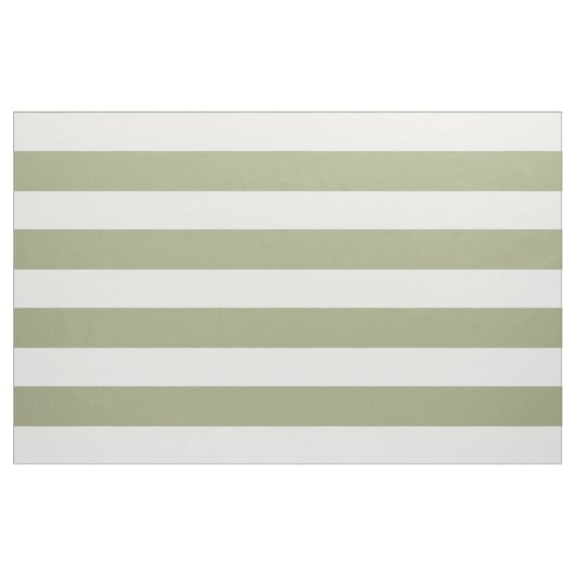 Brede witte strepen op Sage Green Stof (Fat Quarter)