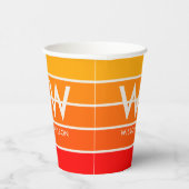 Brede zonsopgang Gestreepte Monogram Persoonlijke Papieren Bekers (Rechts)