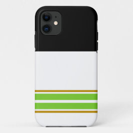Brede Zwarte Top Witte Lime Groene Racing Stripes Case-Mate iPhone Case