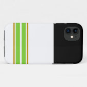 Brede Zwarte Top Witte Lime Groene Racing Stripes Case-Mate iPhone Case (Achterkant (horizontaal))