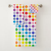 Breder spectrum Rainbow Polka Dots Bad Handdoek (Insitu)