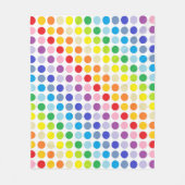 Breder spectrum Rainbow Polka Dots Fleece Deken (Voorkant)