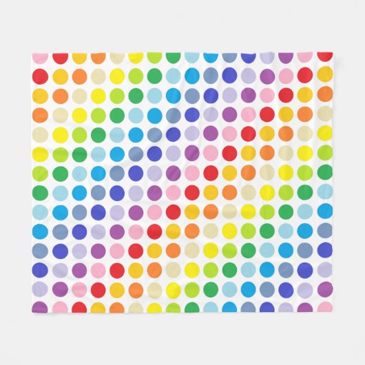 Breder spectrum Rainbow Polka Dots Fleece Deken (Voorkant (Horizontaal))