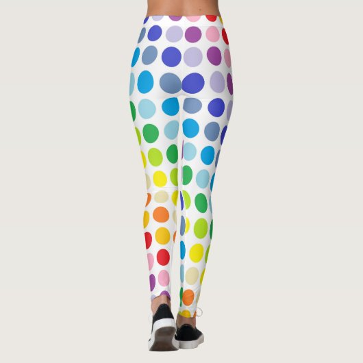 Breder spectrum Rainbow Polka Dots Leggings (Achterkant)
