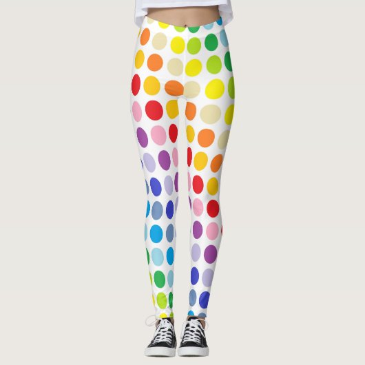 Breder spectrum Rainbow Polka Dots Leggings (Voorkant)