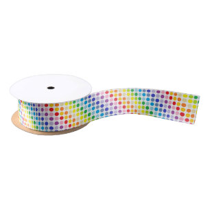 Breder spectrum Rainbow Polka Dots Satijnen Lint