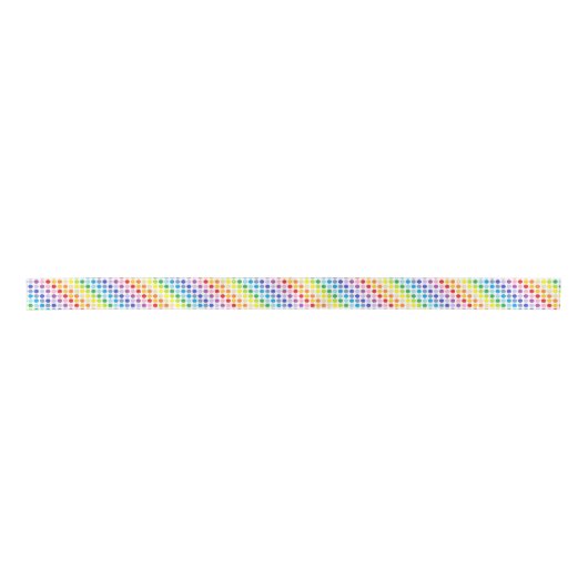 Breder spectrum Rainbow Polka Dots Satijnen Lint (Voorkant)