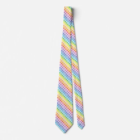 Breder spectrum Rainbow Polka Dots Stropdas (Voorkant)