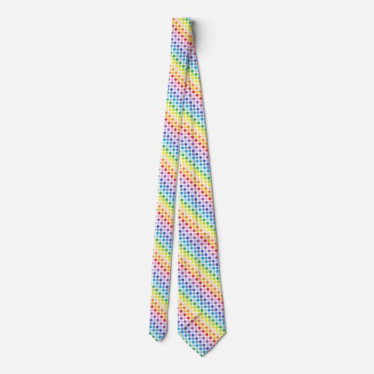 Breder spectrum Rainbow Polka Dots Stropdas (Achterkant)