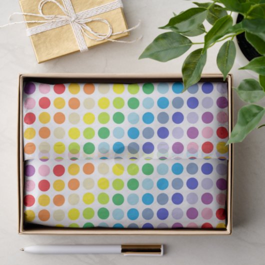 Breder spectrum Rainbow Polka Dots Tissuepapier (Geschenk)
