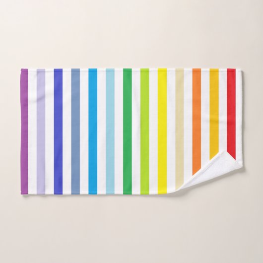 Breder spectrum regenboog en witte strepen bad handdoek (Handdoek)