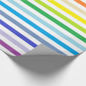 Breder spectrum regenboog en witte strepen cadeaupapier (Hoek)