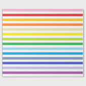 Breder spectrum regenboog en witte strepen cadeaupapier (Vlak)