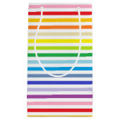 Breder spectrum regenboog en witte strepen klein cadeauzakje (Voorkant)