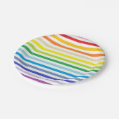 Breder spectrum regenboog en witte strepen papieren bordje (Gekanteld)