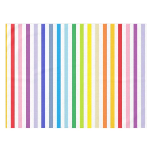 Breder spectrum regenboog en witte strepen tafelkleed (Voorkant (Horizontaal))