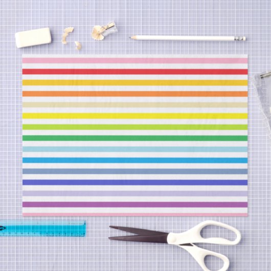 Breder spectrum regenboog en witte strepen tissuepapier (Craft)