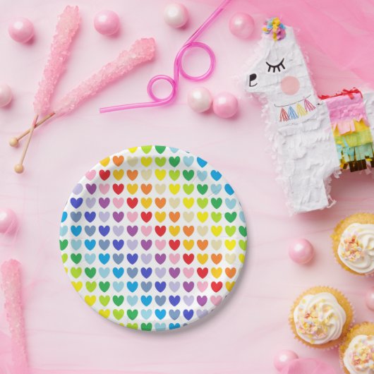 Breder spectrum regenboogharten papieren bordje (Feest)