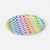 Breder spectrum regenboogharten papieren bordje (Gekanteld)
