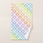 Bredere spectrommels Regenboog afgedekte hexagons Bad Handdoek (Handdoek)