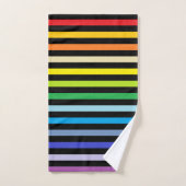 Bredere spectrumregenboog en zwarte strepen bad handdoek (Handdoek)