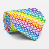 Brederspectrum Rainbow White 4-puntensterren Stropdas (Opgerold)