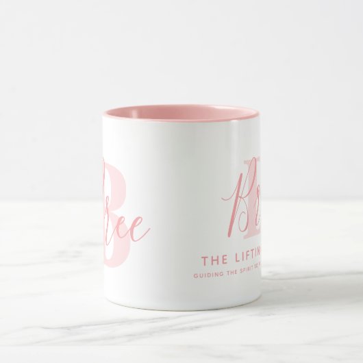 Bree name meaning and monogram soft pink text mok (Midden)