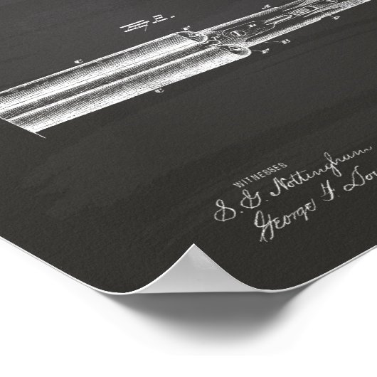 Breech Loading Pistool 1883 Patent Art - Chalkboar Poster (Hoek)