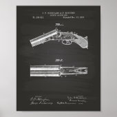 Breech Loading Pistool 1883 Patent Art - Chalkboar Poster (Voorkant)
