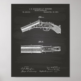 Breech Loading Pistool 1883 Patent Art - Chalkboar Poster