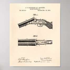 Breech Loading Pistool 1883 Patent Art - Old Peper Poster