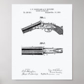 Breech Loading Pistool 1883 Patent Art - Witboek Poster (Voorkant)