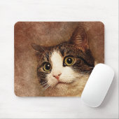 Breed beeld Kat portret | ABSTRACT | WATERVERF Muismat (Met muis)