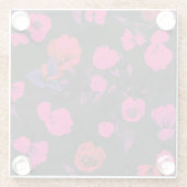 Breed  bloemig, gestileerd tulpenpatroon. glazen onderzetter (Achterkant)