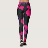 Breed  bloemig, gestileerd tulpenpatroon. leggings (Achterkant)